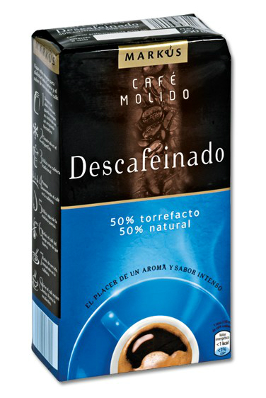 MARKUS Decafeinado (50% torrefacto 50% natural) 250 г, в зернах, без кофеина